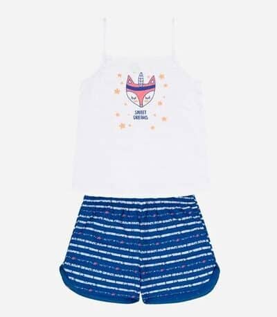 Piżama letnia dziewczęca dwuczęściowa na ramiączkach komplet