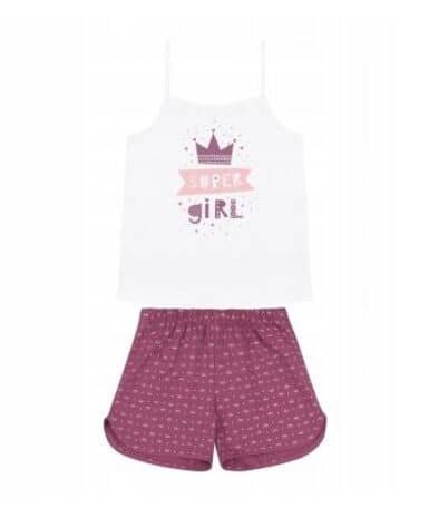 Piżama letnia dziewczęca dwuczęściowa na ramiączkach komplet