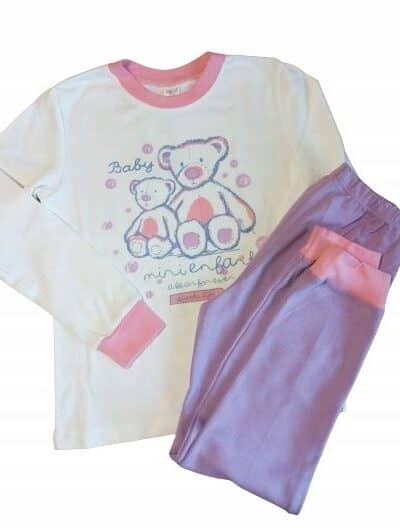 Piżama dla dziewczynki komplet piżama długi rękaw belizna