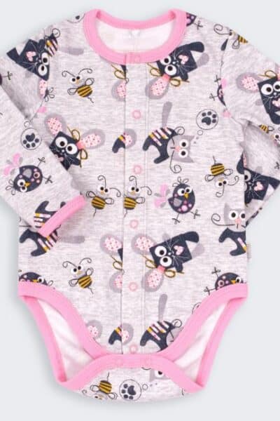 Body bawełniane z długim rękawem rozpinane